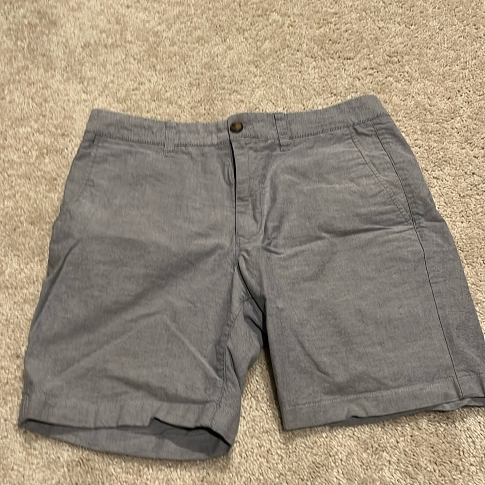 Bonobos 7in chino shorts in blue gray linen like colors sz 32
